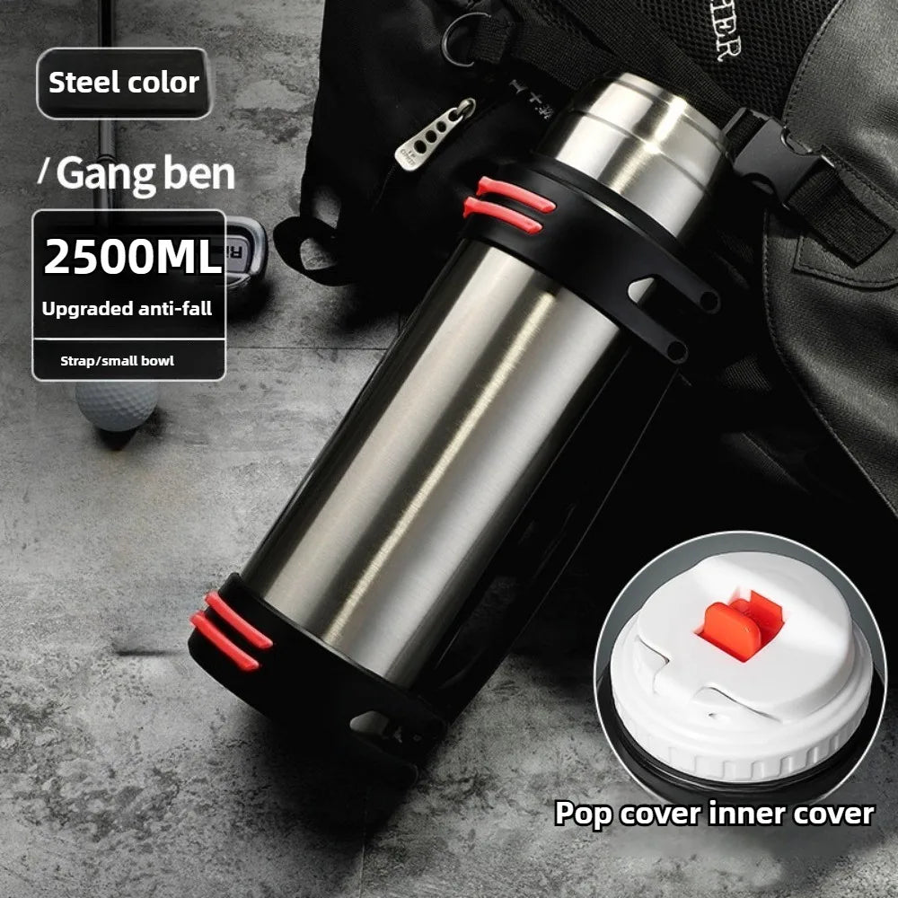 Large Capacity Stainless Steel Thermos | Vacuum Insulated Water Bottle for Outdoor Travel & Sports