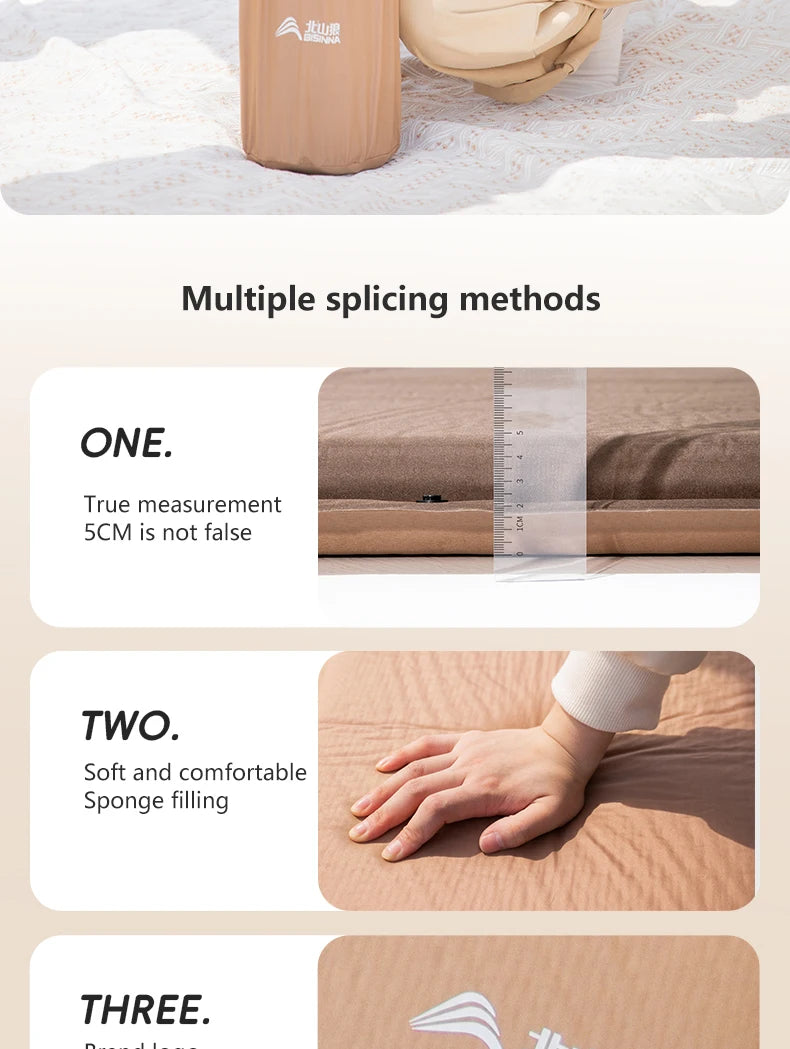 Self-Inflating Camping Mattress – Ultralight Splicable Sleeping Pad for Hiking, Travel & Outdoor Use Trekker Essentials