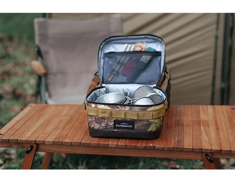 1 black/brown/Army green/camo optional camping insulated outdoor camping bowl cup storage bag Trekker Essentials