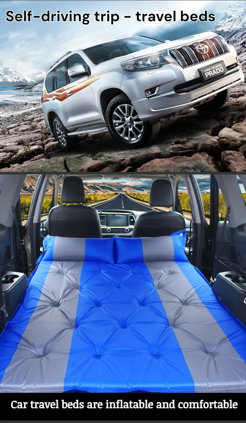 Car Automatic Iatable Bed SUV Car Folding Air Mattress Portable Back Seat Blow-up Sleeping Pad For Vehicle Trunk Travel Camping