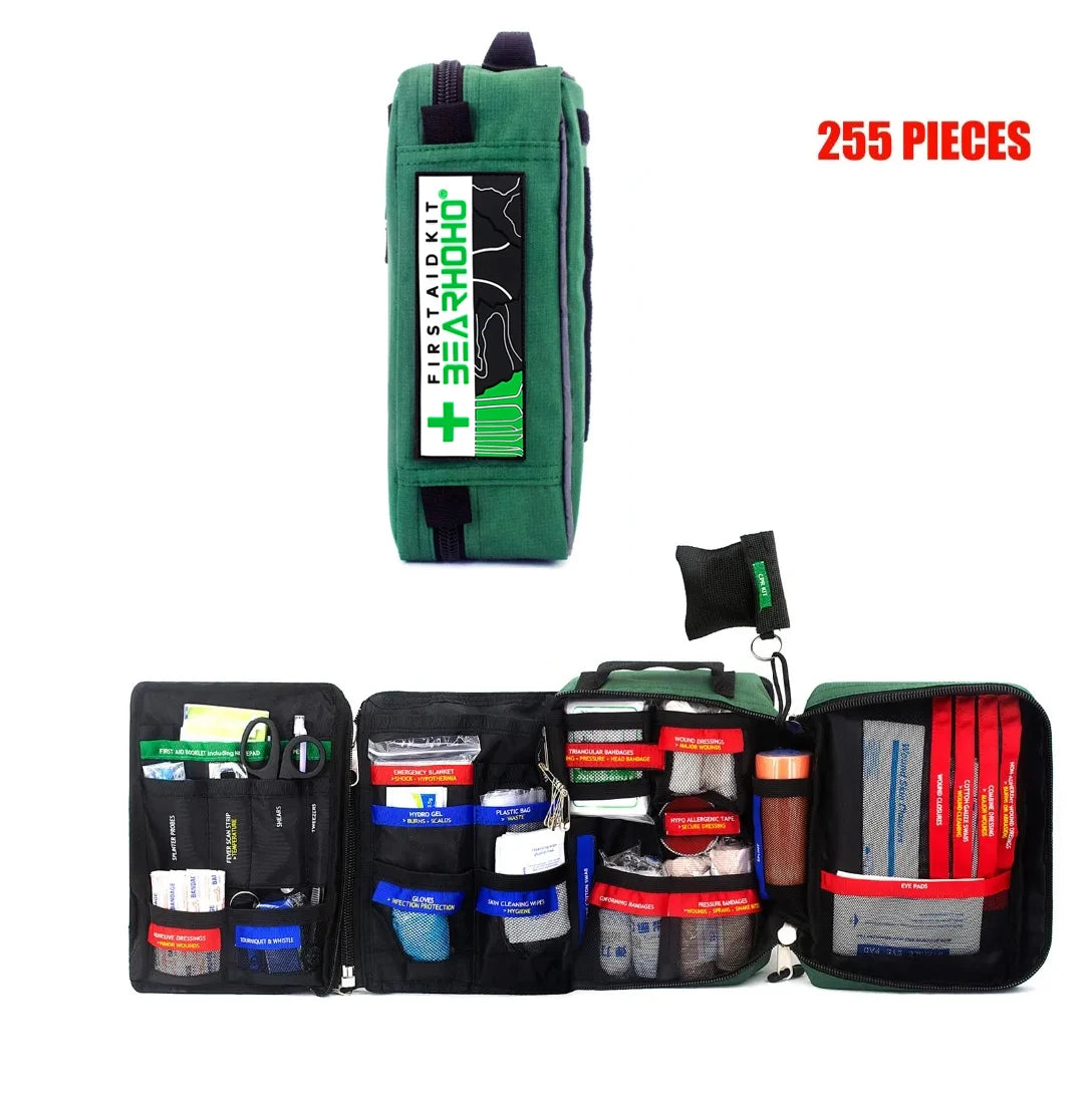 255-Piece First Aid Kit (or Empty Medical Bag) – Tactical Emergency Survival Kit for Camping, Travel & Home Trekker Essentials