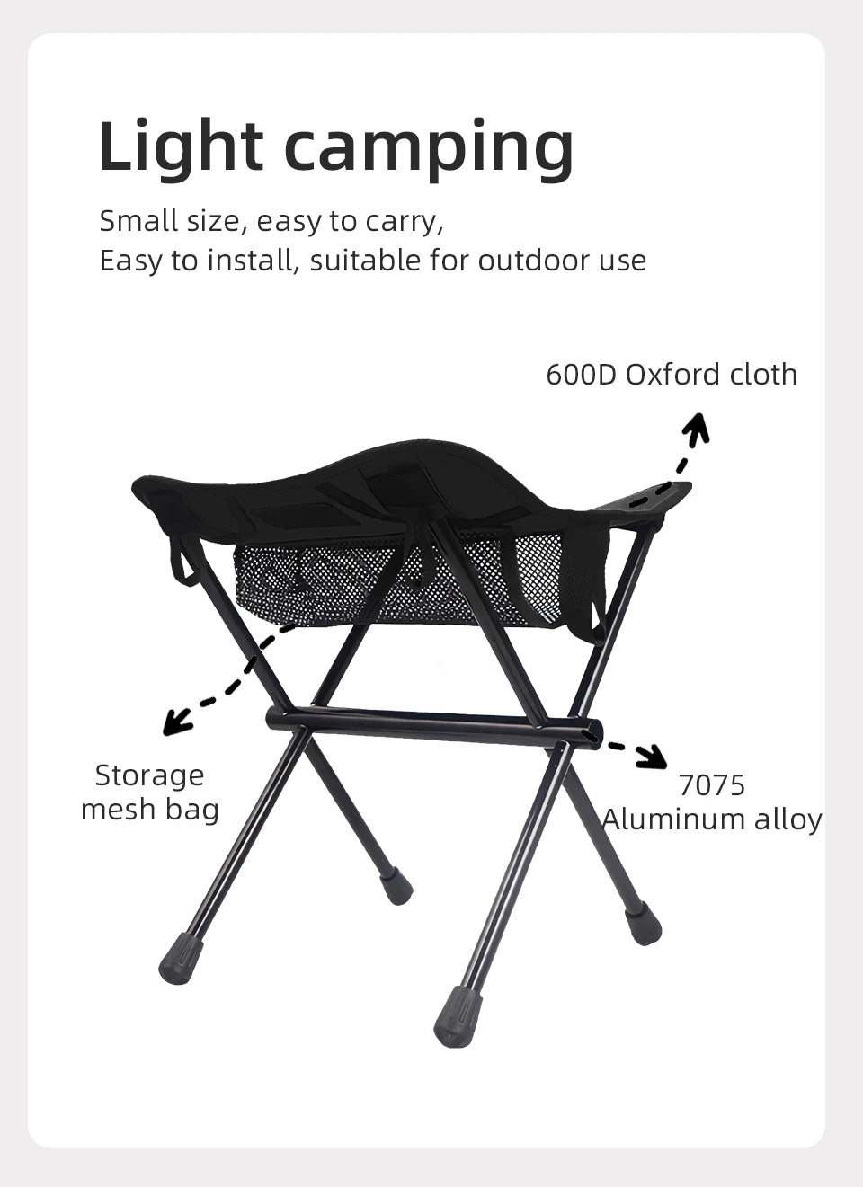 PACOONE Outdoor Portable Folding Stool Aluminum Alloy Minin Storage Chair Camping Fishing Chair Picnic Lightweight Furniture New Trekker Essentials