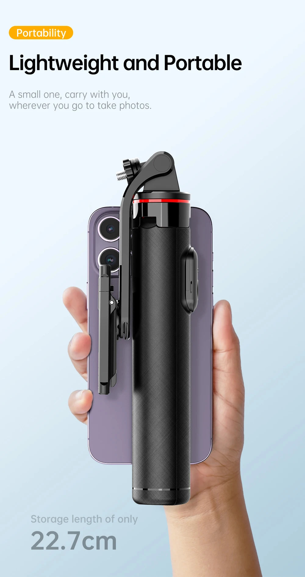 Portable Selfie Stick Tripod with Bluetooth Remote & 360° Phone Holder