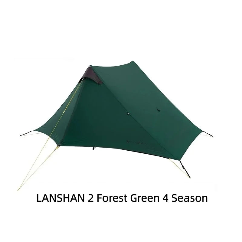 2024 New Version FLAME'S CREED LanShan 2 Person Oudoor Ultralight Camping Tent 3 Season Professional 15D Silnylon Rodless Tent Trekker Essentials
