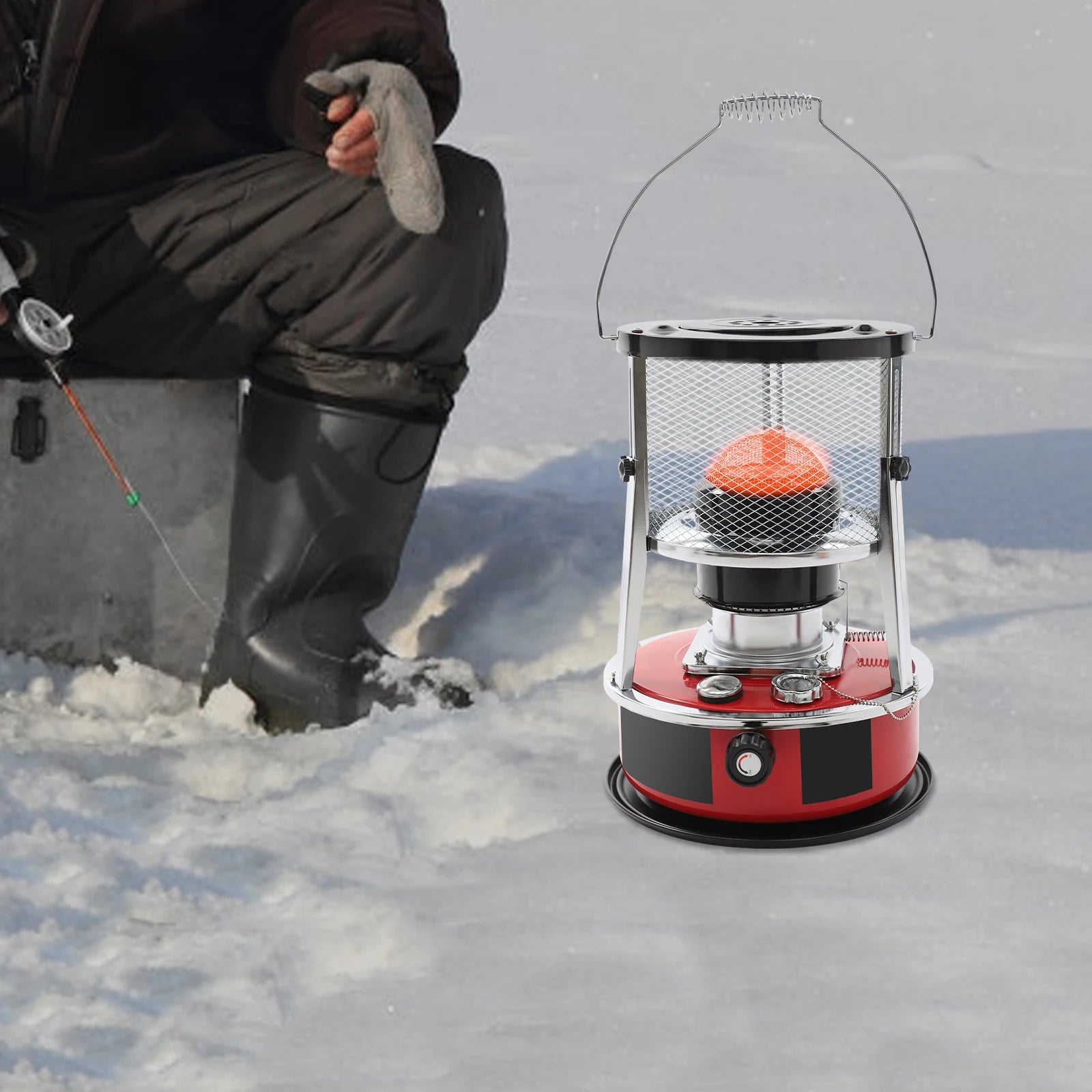 Portable Kerosene Heater with Adjustable Height, 5.2L Tank & 8000 BTU Output for Outdoor and Indoor Use