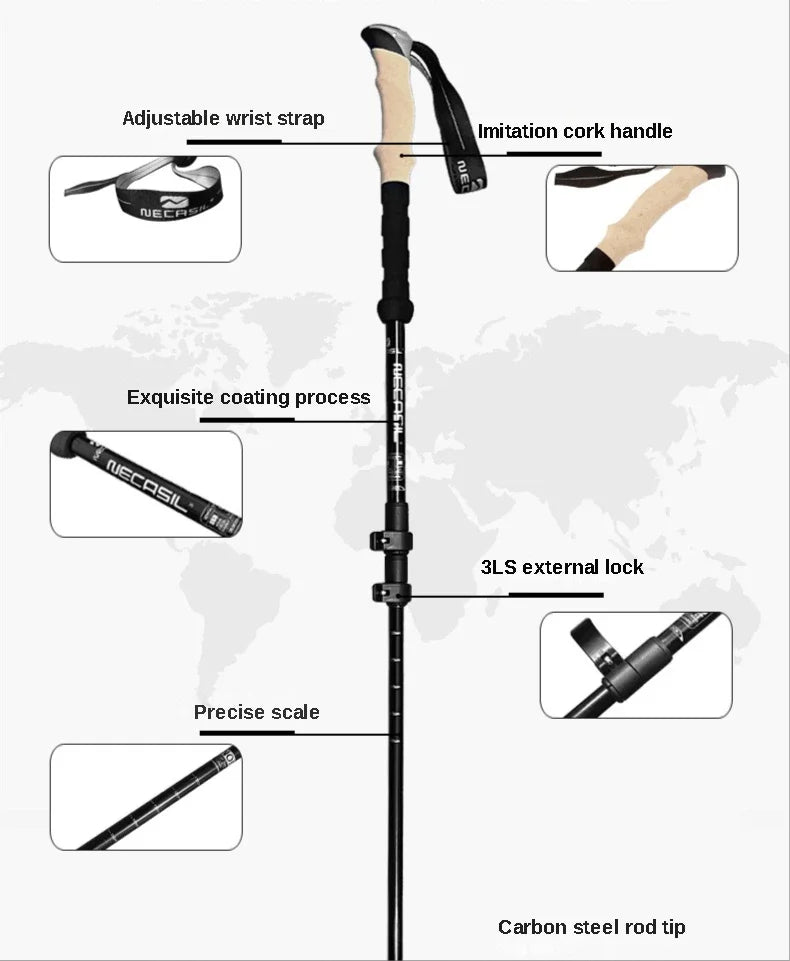 2PCS Ultralight Trekking Poles – Adjustable Aluminum Hiking Walking Sticks with Quick Lock System Trekker Essentials