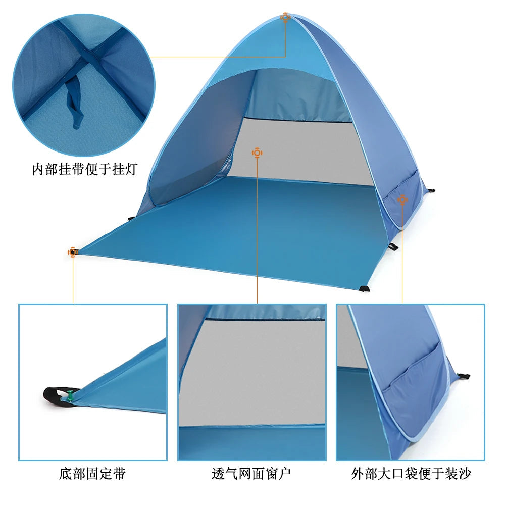 Instant Pop-Up Beach Tent – Lightweight UV Protection Sun Shelter for Camping & Outdoor Travel (1–2 Person) Trekker Essentials