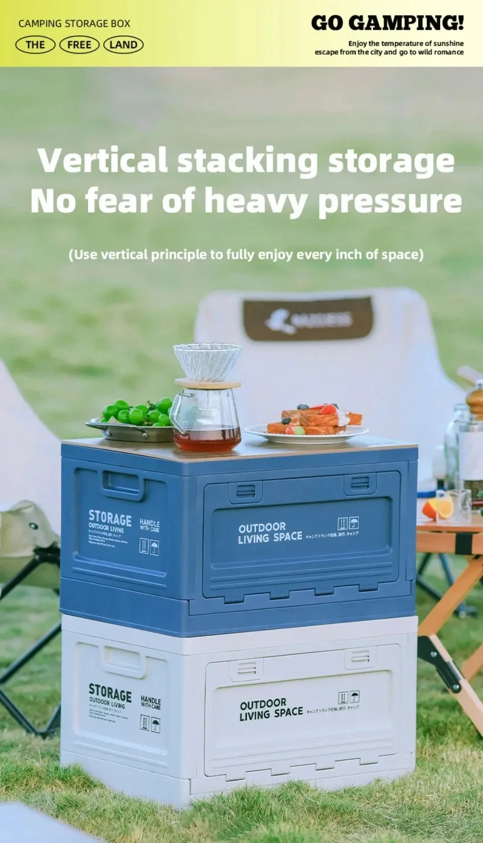 Foldable Camping Storage Box – 27L/50L Large Capacity Organizer for Outdoor, Picnic & Car Trunk