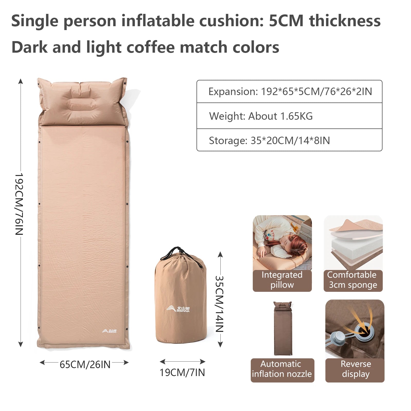 Self-Inflating Camping Mattress – Ultralight Splicable Sleeping Pad for Hiking, Travel & Outdoor Use Trekker Essentials