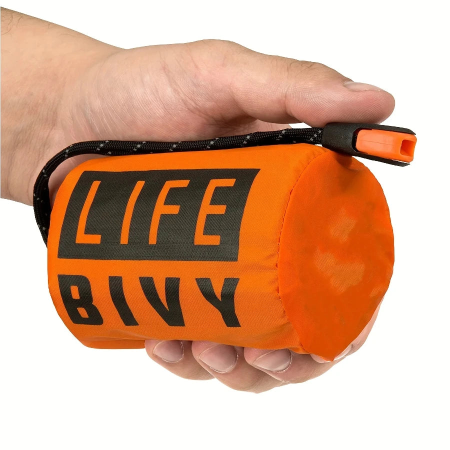 Portable Waterproof Emergency Survival Sleeping Bag Outdoor Edc Camping Gear Thermal Sack First Aid Rescue Kit Mylar Blanket Trekker Essentials