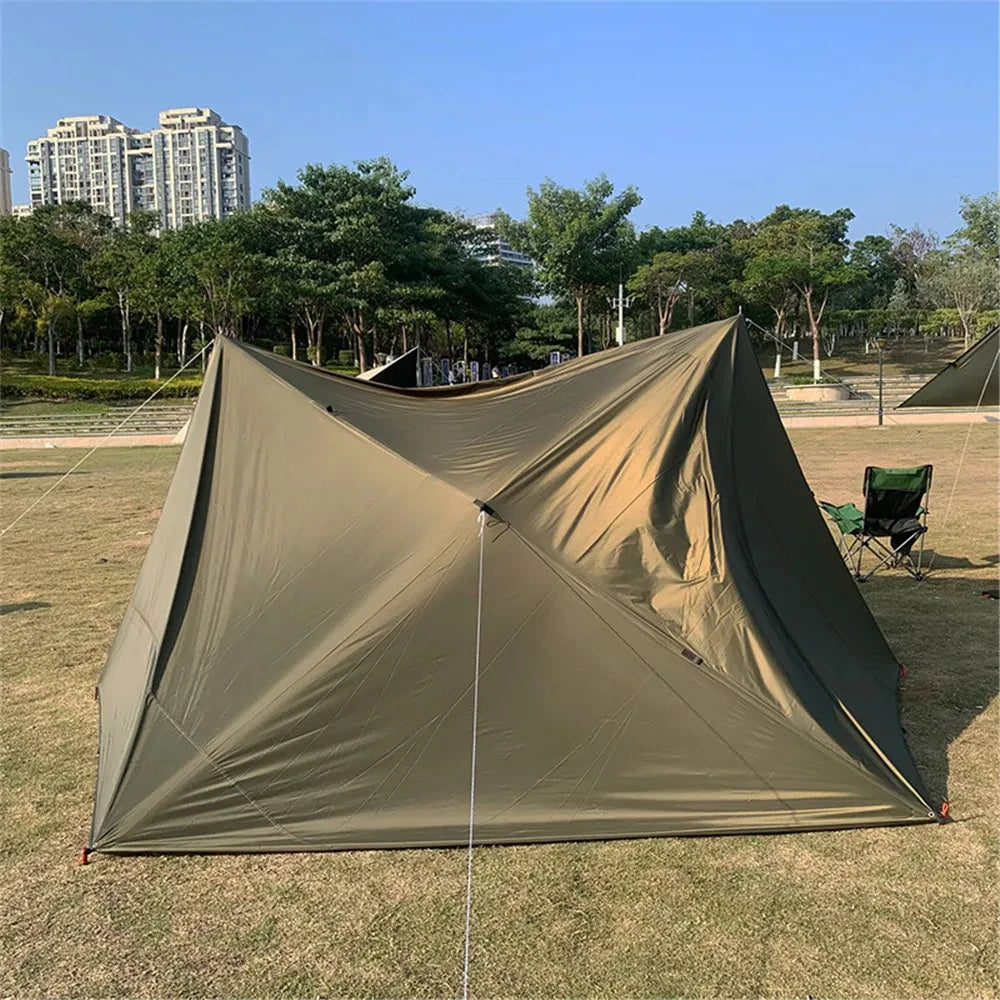 19 Hang Point Tarp Waterpoof Survival Bushcraft Sun Shelter Beach Shade Tent Outdoor Canopy Backpacking Tourist Awning 4x4 3x3m Trekker Essentials