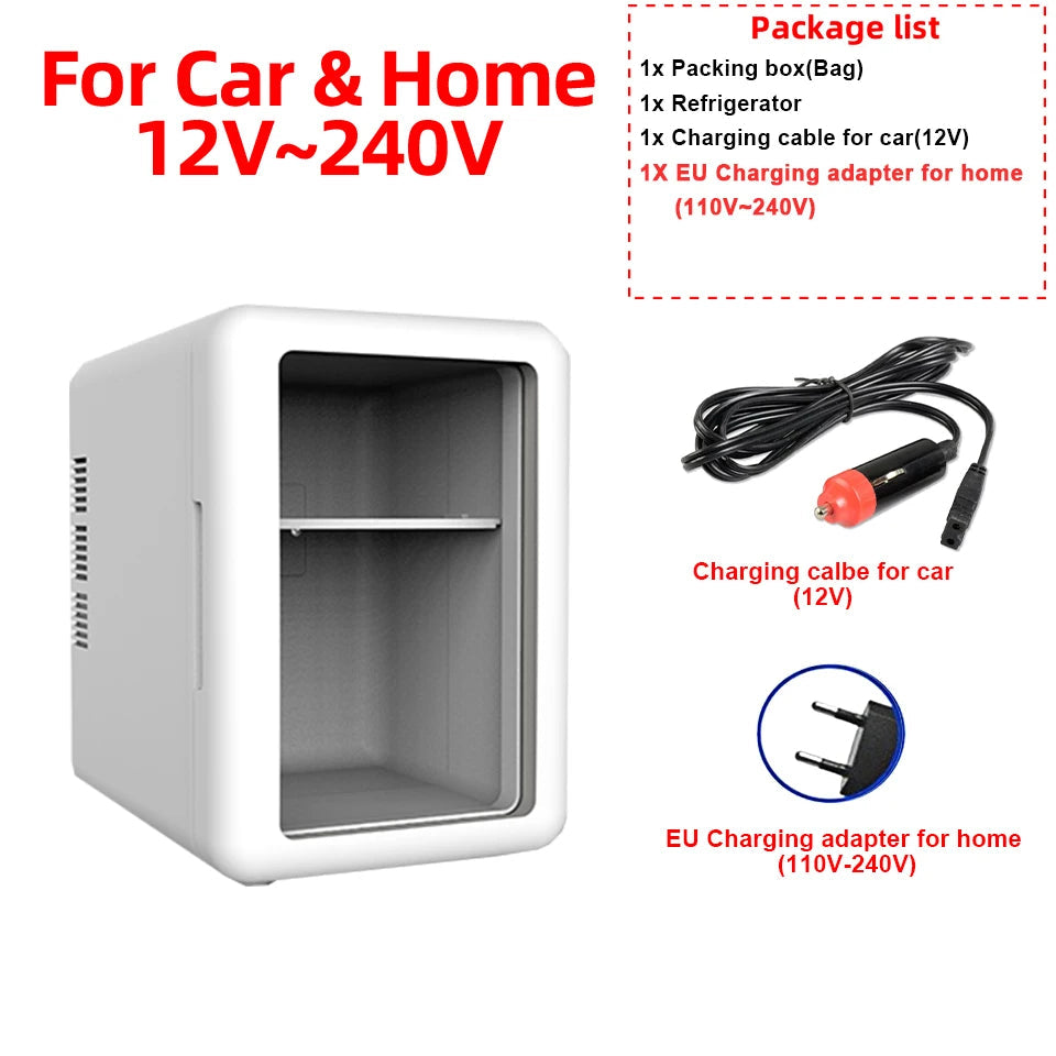 E-ACE 4L Car Refrigerator Mini Fridge Freezer Car & Home Use Portable Compressor Cooler Ice Box for Camping Summer Essential Trekker Essentials
