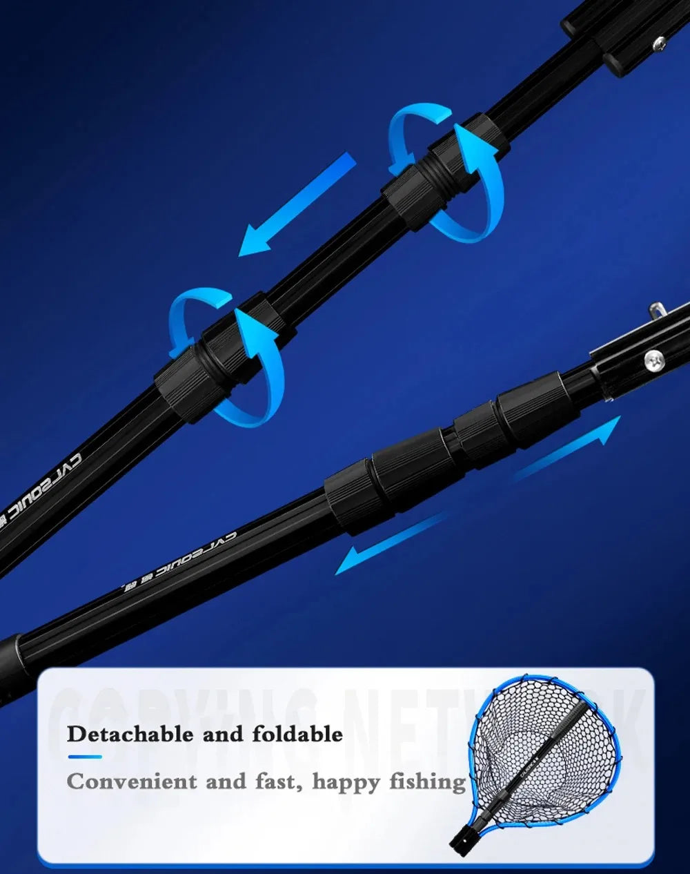 Portable Folding Hand Net for Fishing - Lightweight Dip Net for Lure and Big Fish