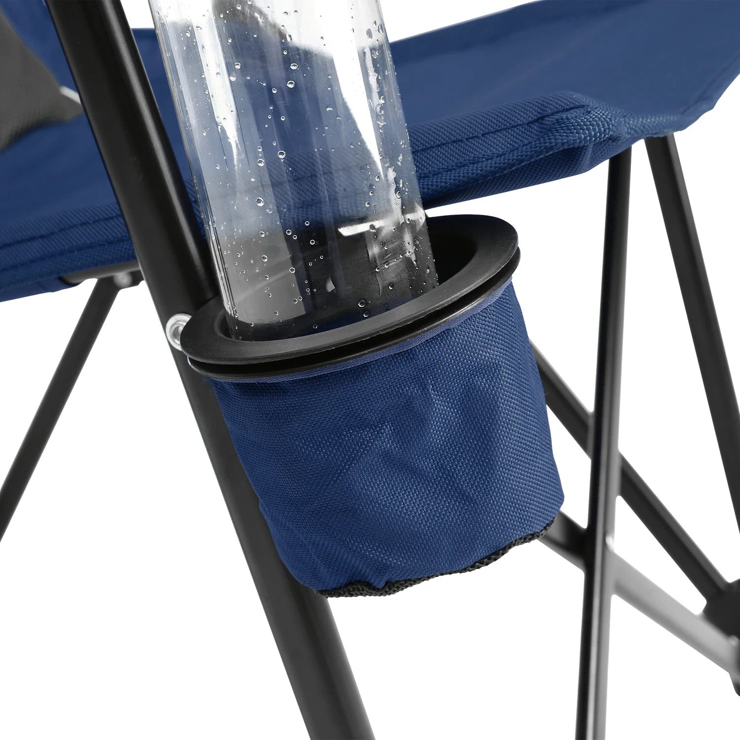 Outdoor Camping Chair, Portable Folding Lounge Moon Chair With Armrests, Drink Holder & Backrest For Outdoor Fishing Camping Trekker Essentials