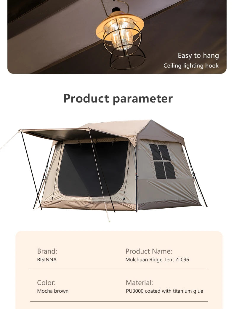 Automatic Camping Tent for 3–4 Persons – Waterproof Family Tent with One-Touch Setup & Canopy Trekker Essentials