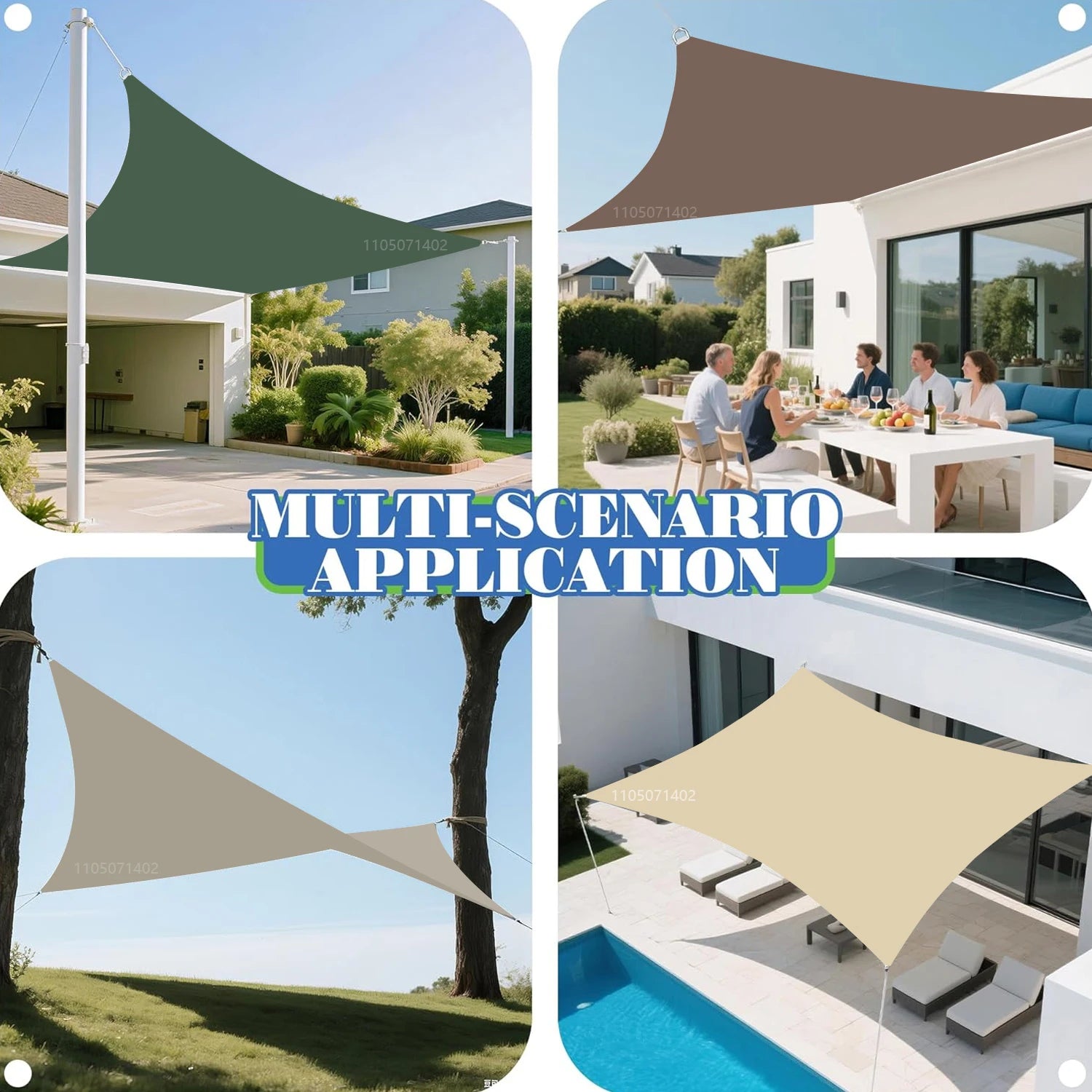 Waterproof Sun Shade Sail UV Block Canopy for Patio Garden Backyard Outdoor with D-Rings Trekker Essentials