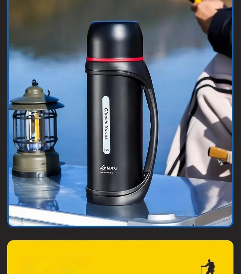 Large Capacity Camping Thermos | 2-in-1 Outdoor Travel Kettle & Cold Pot for Coffee & Hydration