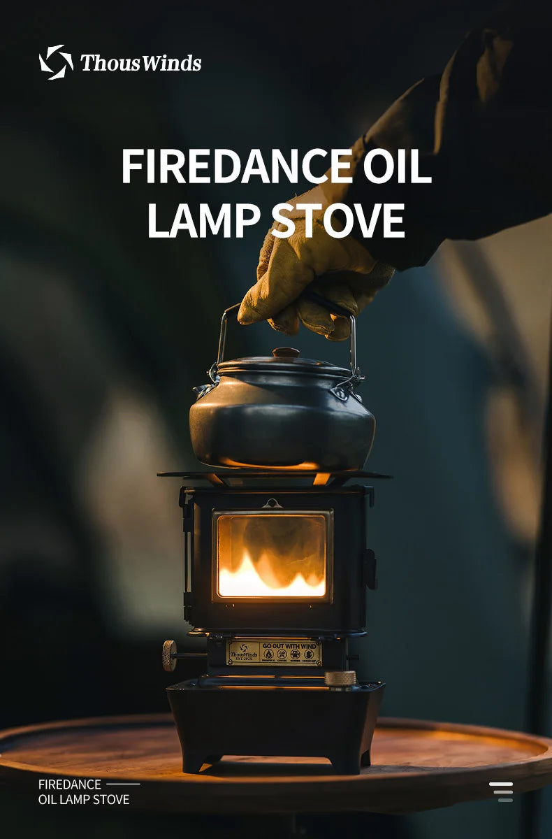 Retro Oil Lamp Stove – Portable 8-Hour Kerosene Lantern & Camping Cooker