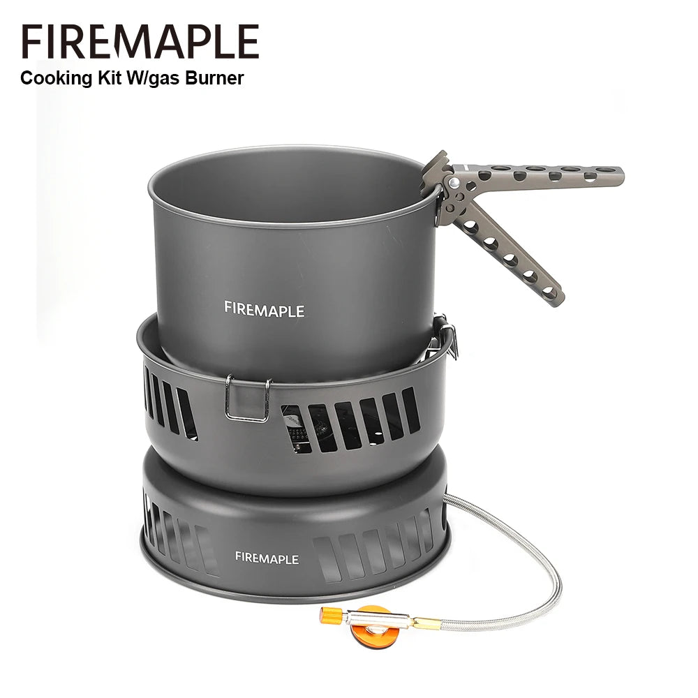 Ultralight Camping Cookware Set with Gas Burner – 5+ Person Aluminum Alloy Pot System for Hiking, Backpacking & Picnics