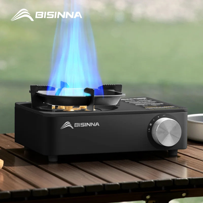 BISINNA Camping Gas Stove 5800W High Firepower Outdoor Portable Cassette Burner for Picnic Hiking Trekking Trekker Essentials