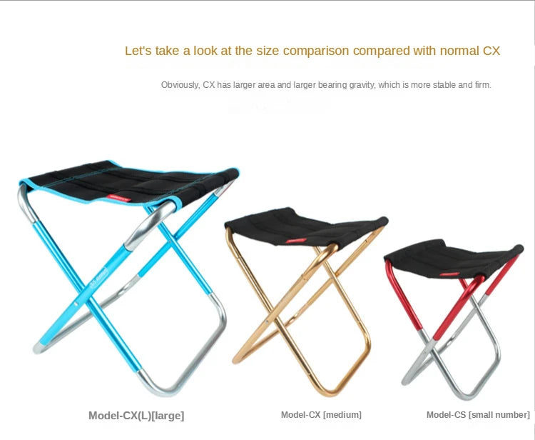 Folding Stool Large 7075 Aluminum Alloy Outdoor Portable Barbecue Fishing Folding Chair Camping Climbing Stool Portable Chair
