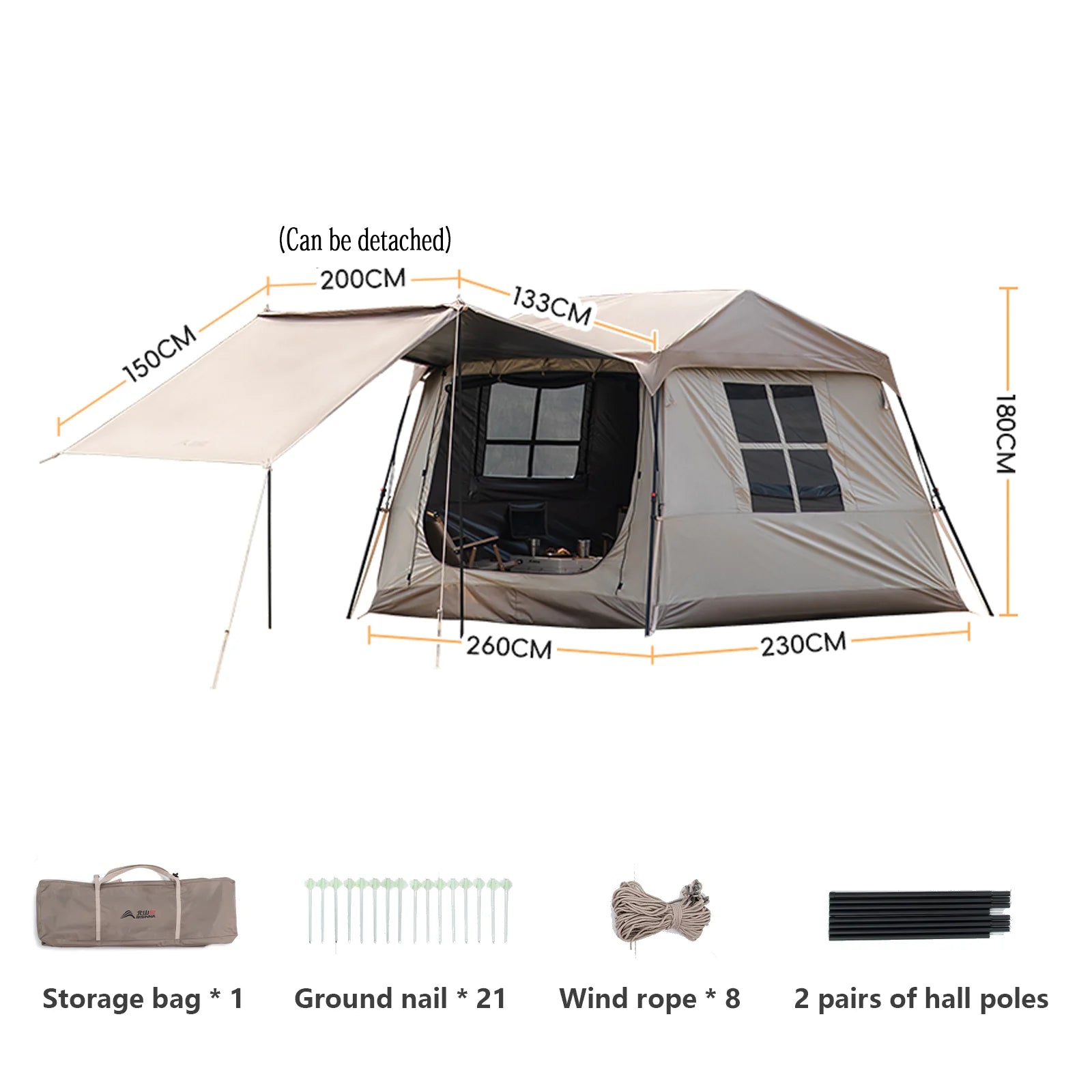 Automatic Camping Tent for 3–4 Persons – Waterproof Family Tent with One-Touch Setup & Canopy Trekker Essentials
