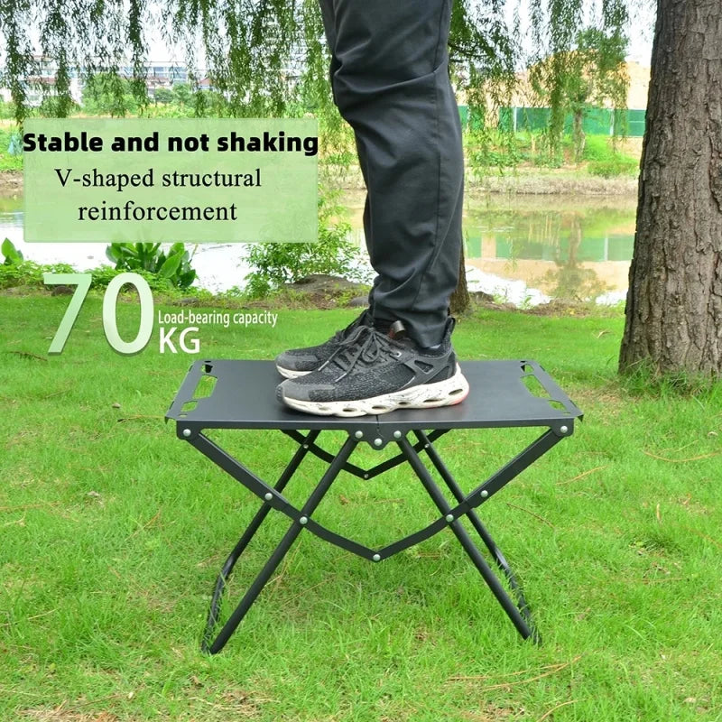 Lightweight Beach Picnic Table, Foldable Hollowed Tabletop, Compact Outdoor Desk for Camping and Daily Leisure Trekker Essentials
