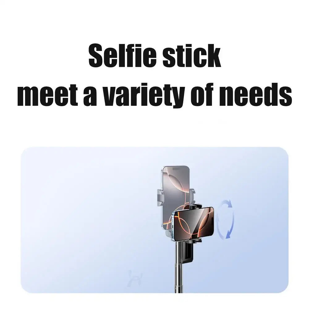 Trípode para selfies giratorio de 360° con control remoto inalámbrico y soporte para teléfono