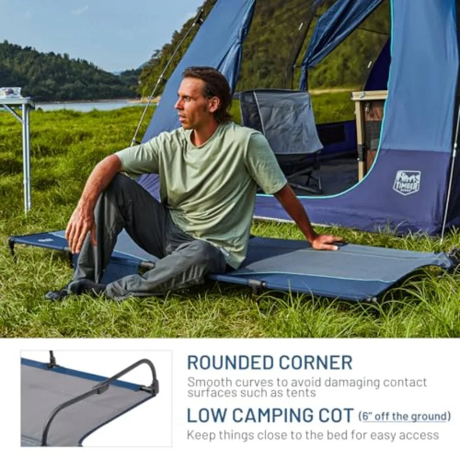 20-Second Quick Set-Up Lightweight Aluminum Folding Camping Cot with Zipper Closure and Portable Carry Bag Included Ideal for O