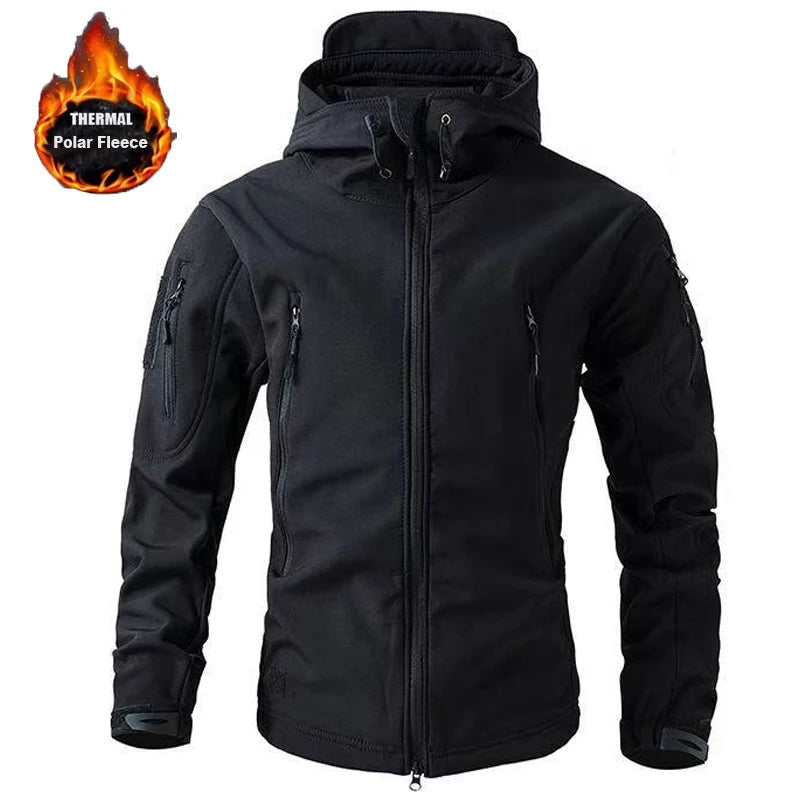 Men's Winter Autumn Softshell Fleece Jackets Waterproof Outdoor Fishing Hiking Hunting Thermal Camping Cargo Coats Warm M-5XL Trekker Essentials