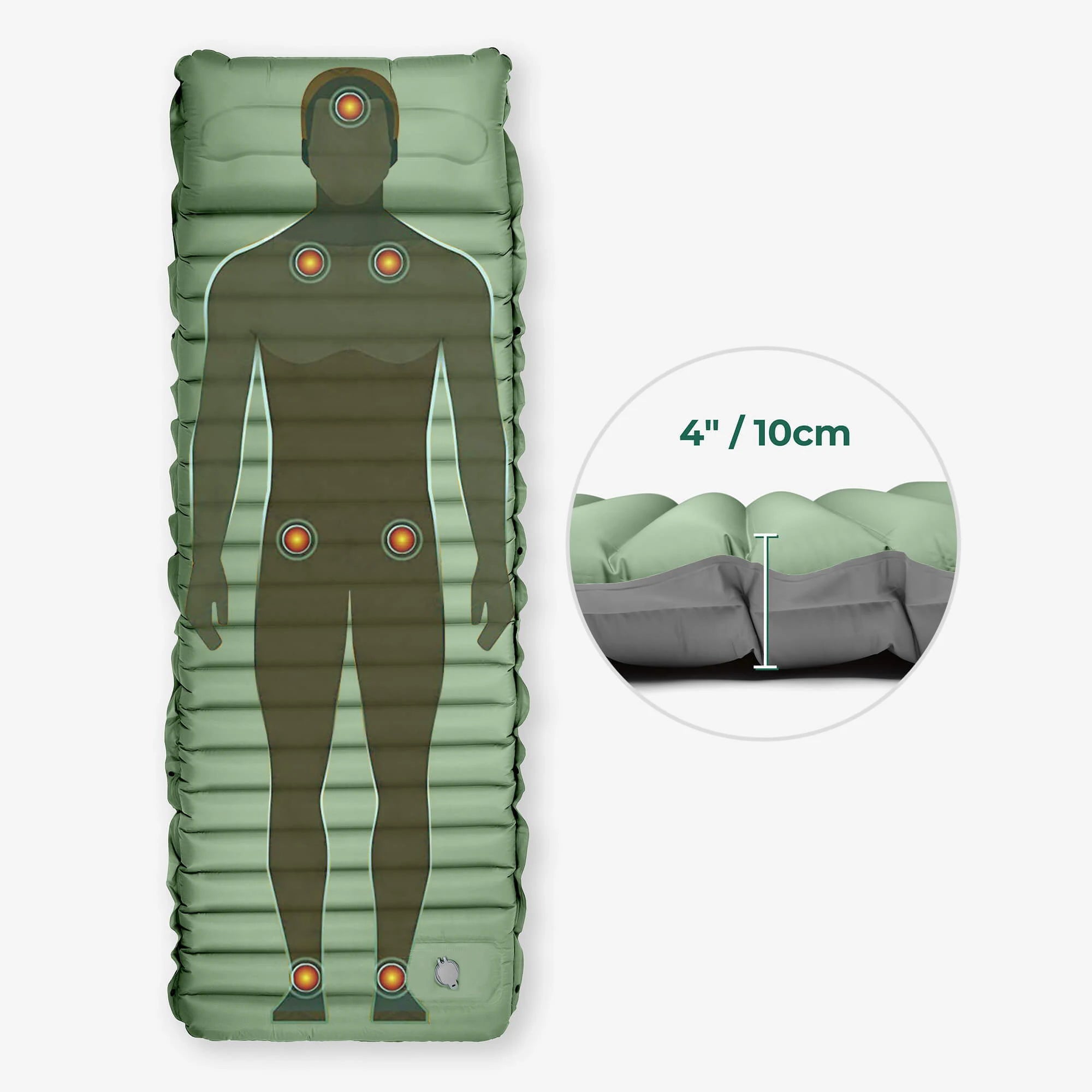 Ultra-Light 10cm TPU Inflatable Camping Pad with Built-In Pump