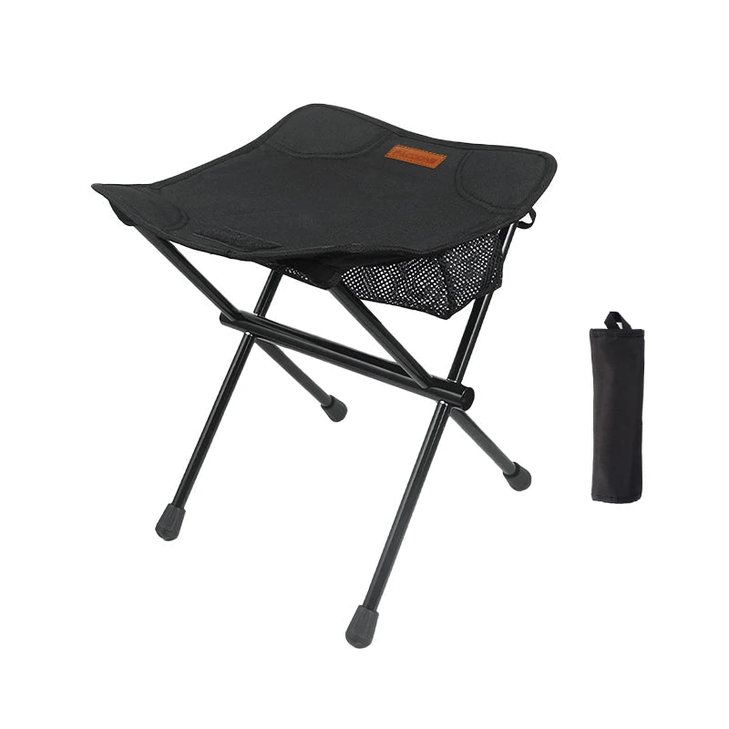 PACOONE Outdoor Portable Folding Stool Aluminum Alloy Minin Storage Chair Camping Fishing Chair Picnic Lightweight Furniture New Trekker Essentials