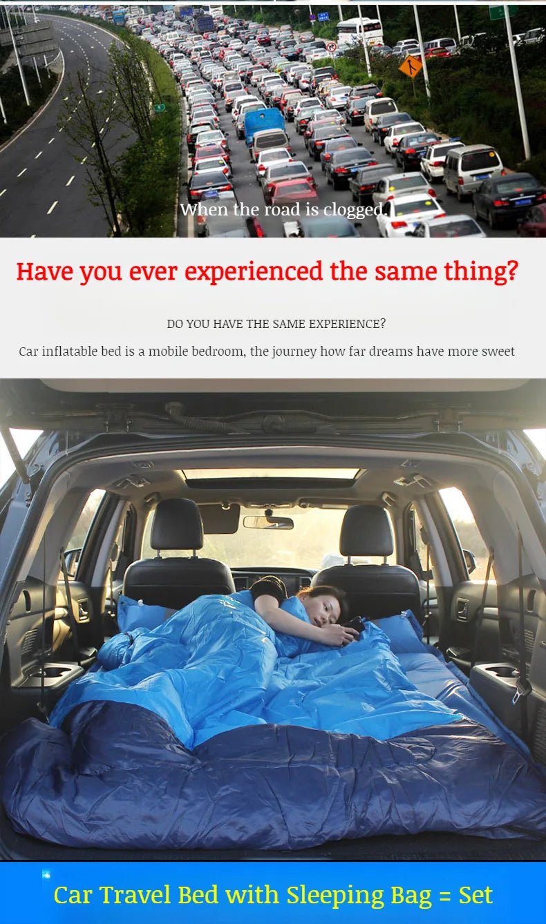 Car Automatic Iatable Bed SUV Car Folding Air Mattress Portable Back Seat Blow-up Sleeping Pad For Vehicle Trunk Travel Camping