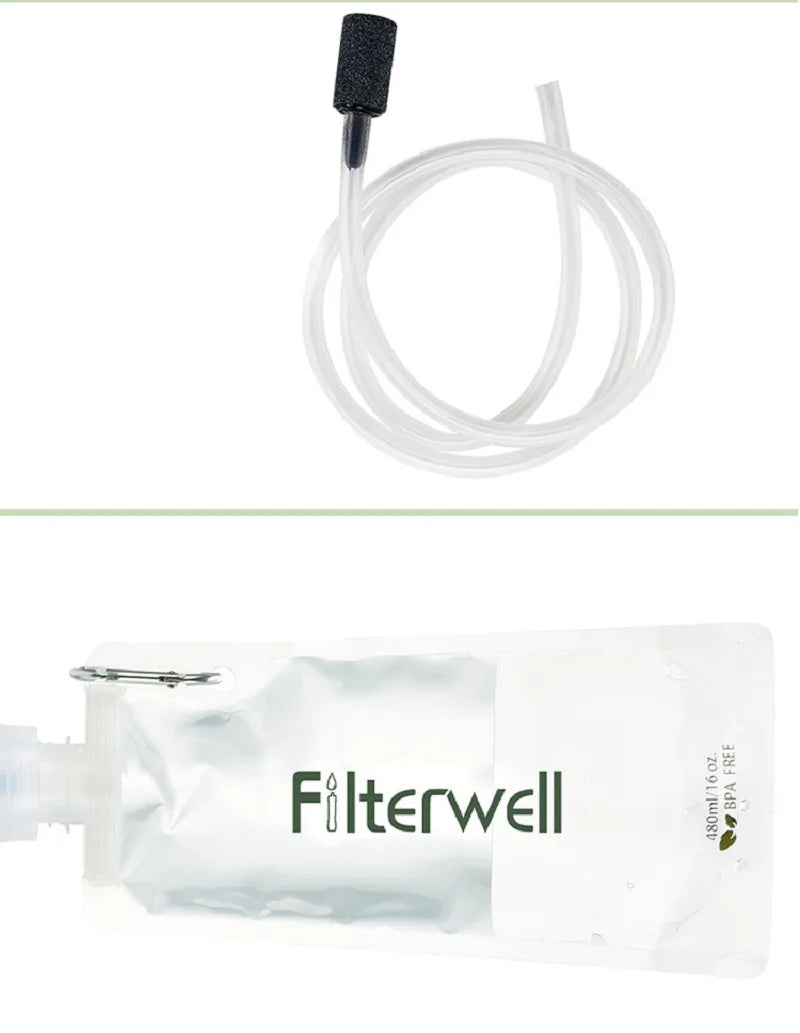Portable Water Filter for Camping & Hiking – 0.01 Micron Backpacking Water Purifier with Squeeze Bag Trekker Essentials
