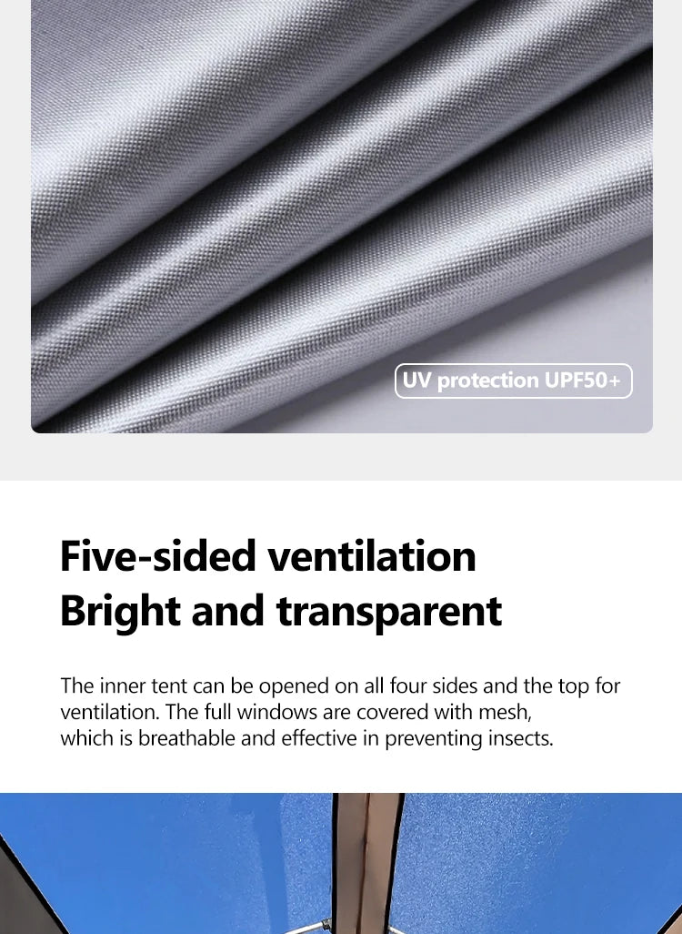 Fully Automatic Quick Open Two-Room Camping Tent – Waterproof 4-8 Person Cabin Tent for Outdoor Overnight Stays