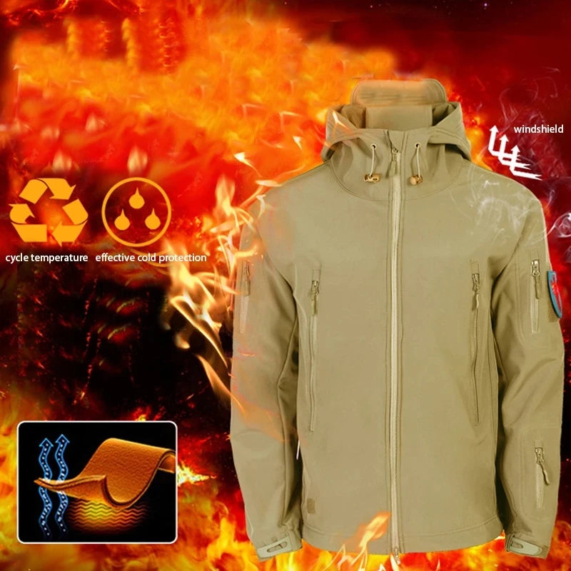 Men's Winter Autumn Softshell Fleece Jackets Waterproof Outdoor Fishing Hiking Hunting Thermal Camping Cargo Coats Warm M-5XL Trekker Essentials