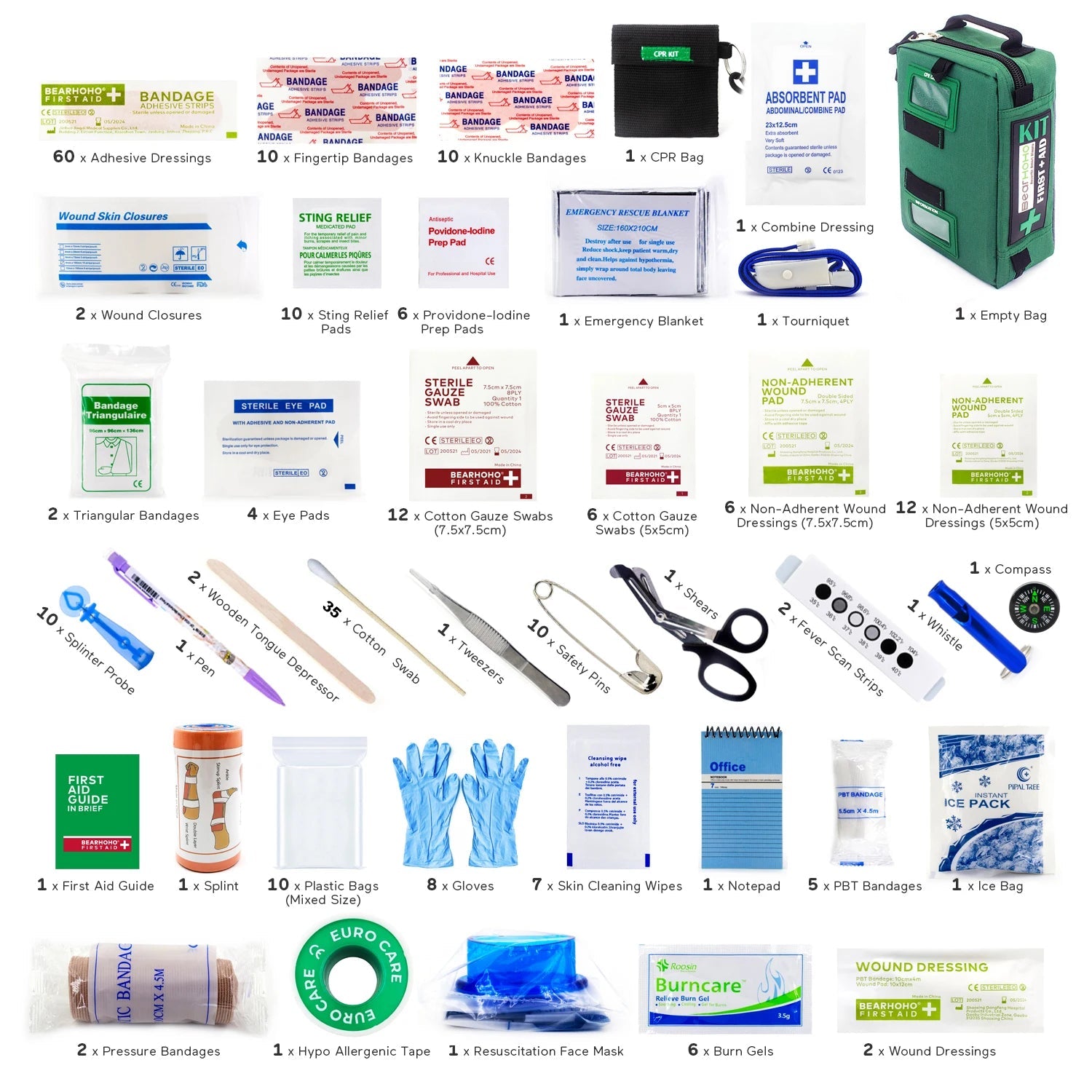 255-Piece First Aid Kit (or Empty Medical Bag) – Tactical Emergency Survival Kit for Camping, Travel & Home Trekker Essentials