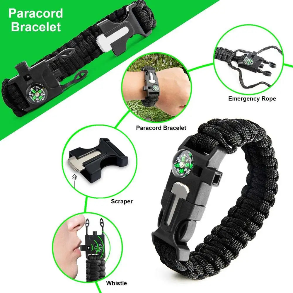 Survival Kit Emergency Set – Multi-Tool Outdoor Camping & First Aid Gear for Hiking, Travel & Wilderness Trekker Essentials