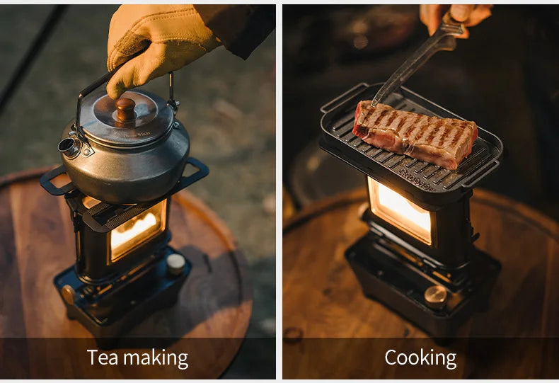 Retro Oil Lamp Stove – Portable 8-Hour Kerosene Lantern & Camping Cooker