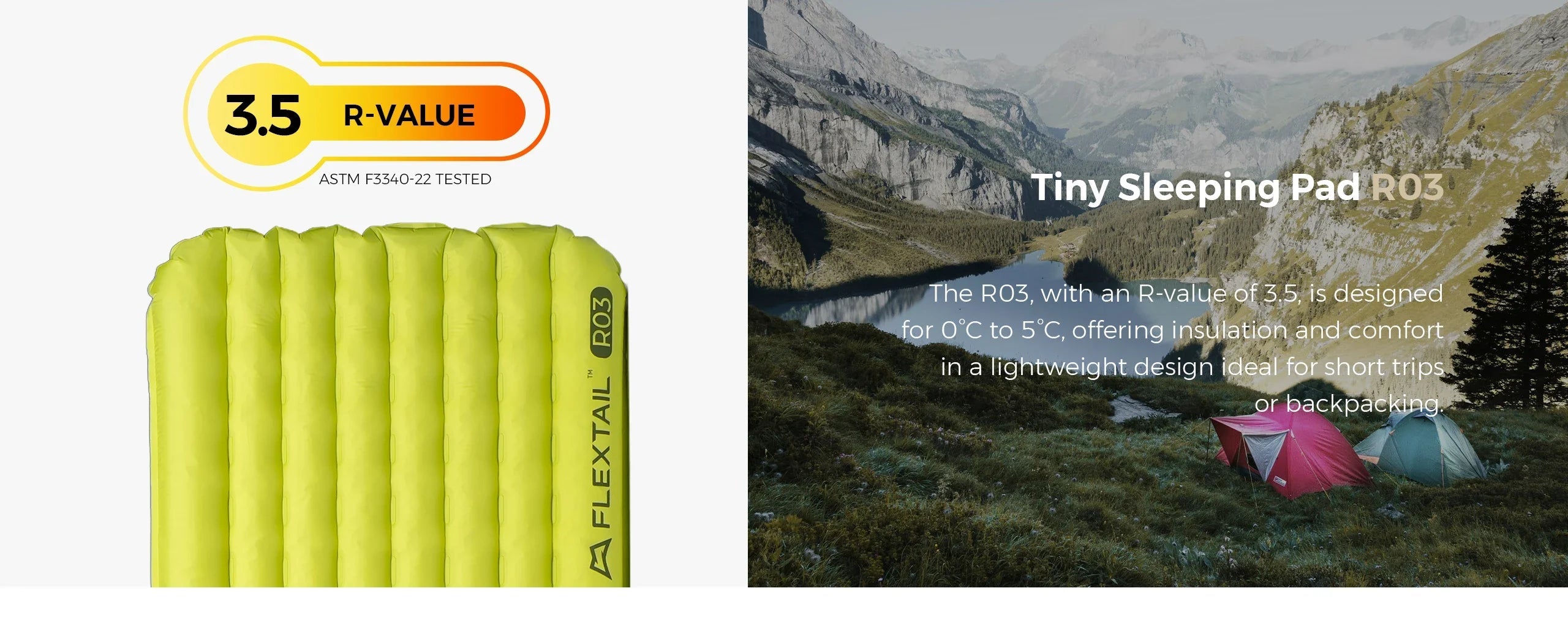 FLEXTAIL Insulated Sleeping Pad – Ultralight Inflatable Camping Mattress (Zero & Tiny Series) Trekker Essentials