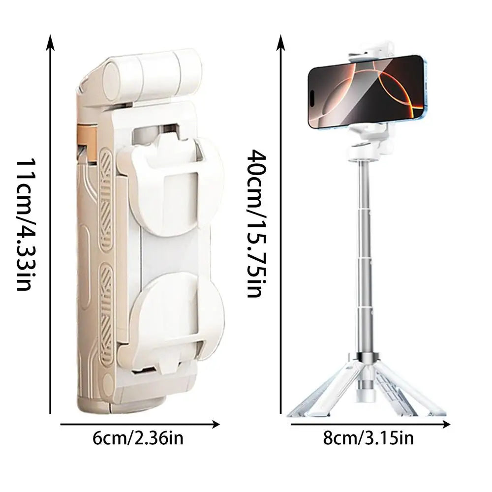 Trípode para selfies giratorio de 360° con control remoto inalámbrico y soporte para teléfono