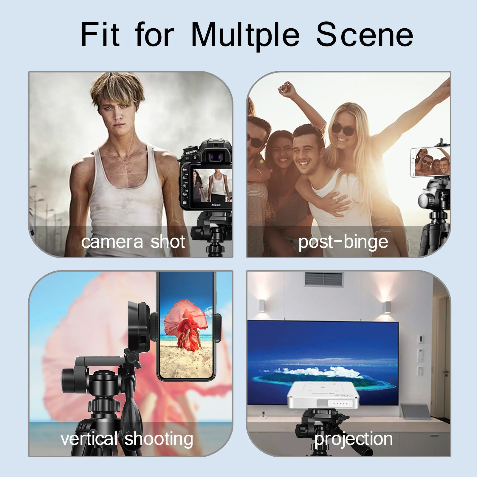 55" Aluminum Camera Tripod with Phone Mount - 140CM Tall Stand w/Pan Head for DSLR & Smartphone