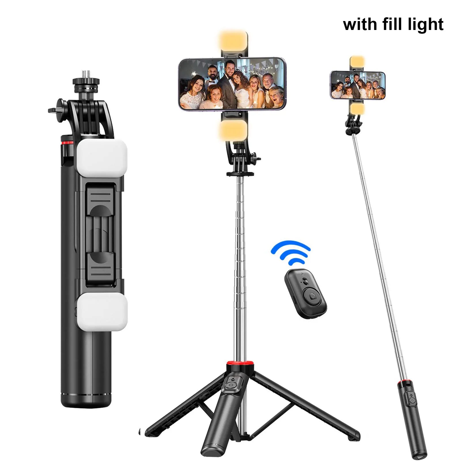 Portable Selfie Stick Tripod with Bluetooth Remote & 360° Phone Holder