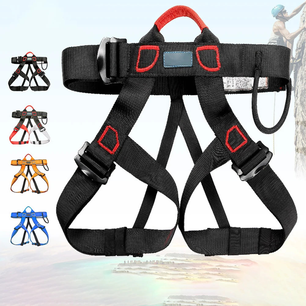 Professional Rock Climbing Harness - Adjustable Half Body Safety Belt for Mountaineering & Aerial Work