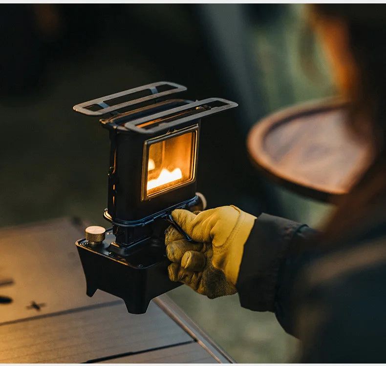 Retro Oil Lamp Stove – Portable 8-Hour Kerosene Lantern & Camping Cooker