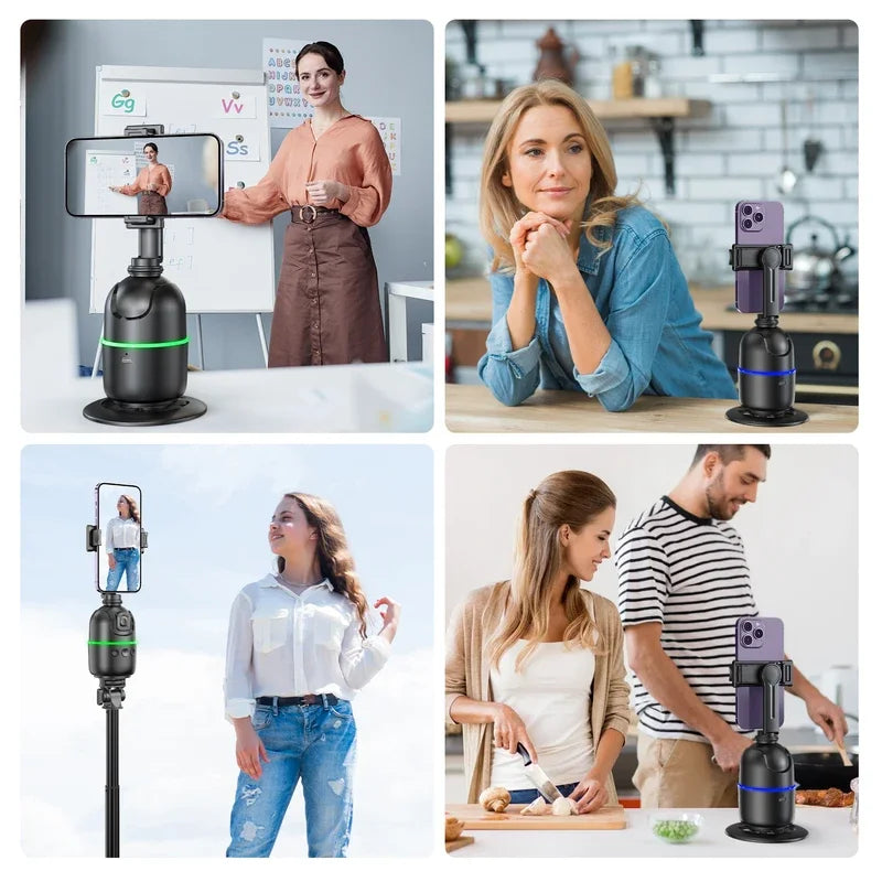 Smart 360° Auto Face Tracking Tripod with Gesture Control & Fill Lights