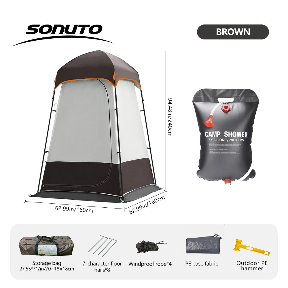Double Layer Pop-Up Shower Tent: Instant Privacy Shelter for Camping, Beach & Toilet