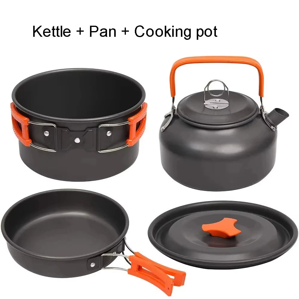 Portable Camping Cookware Set – Lightweight Aluminum Outdoor Cooking Kit for Camping, Hiking & Backpacking Trekker Essentials