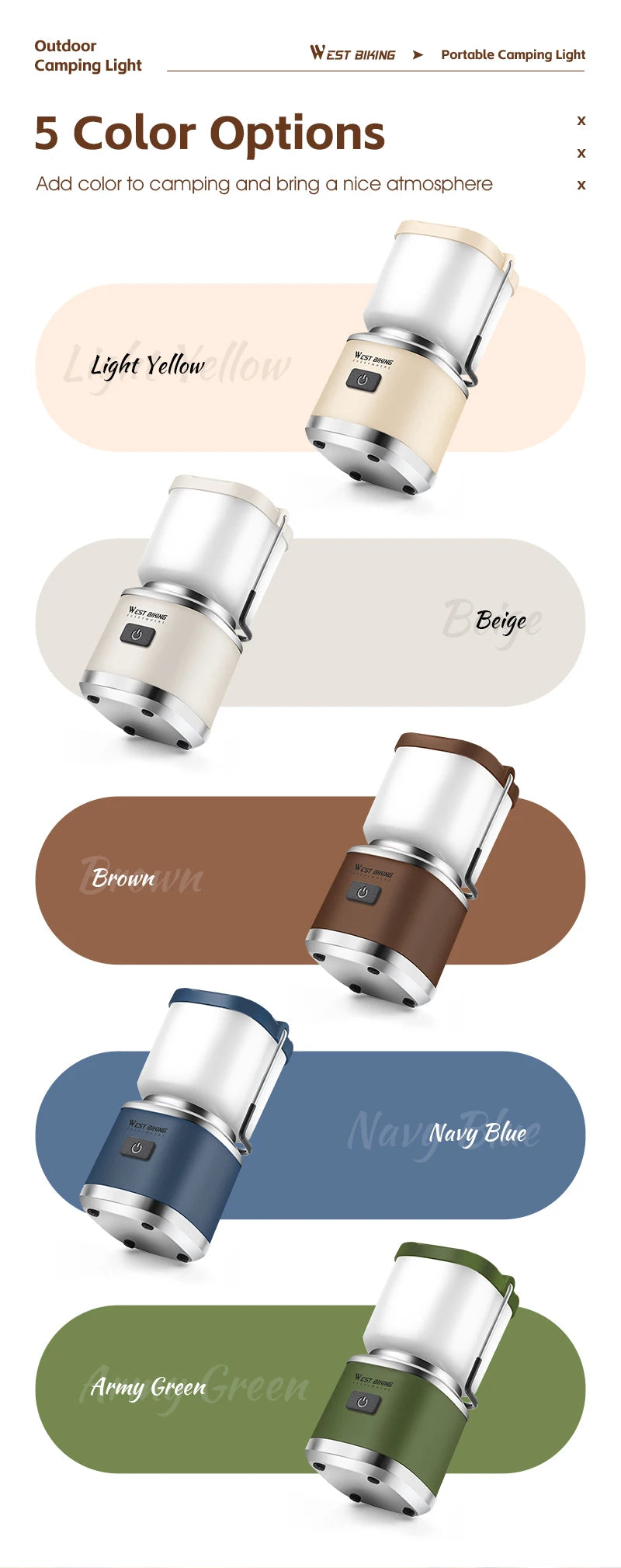 USB-C Rechargeable Camping Light - Magnetic Base LED Lantern with Tripod