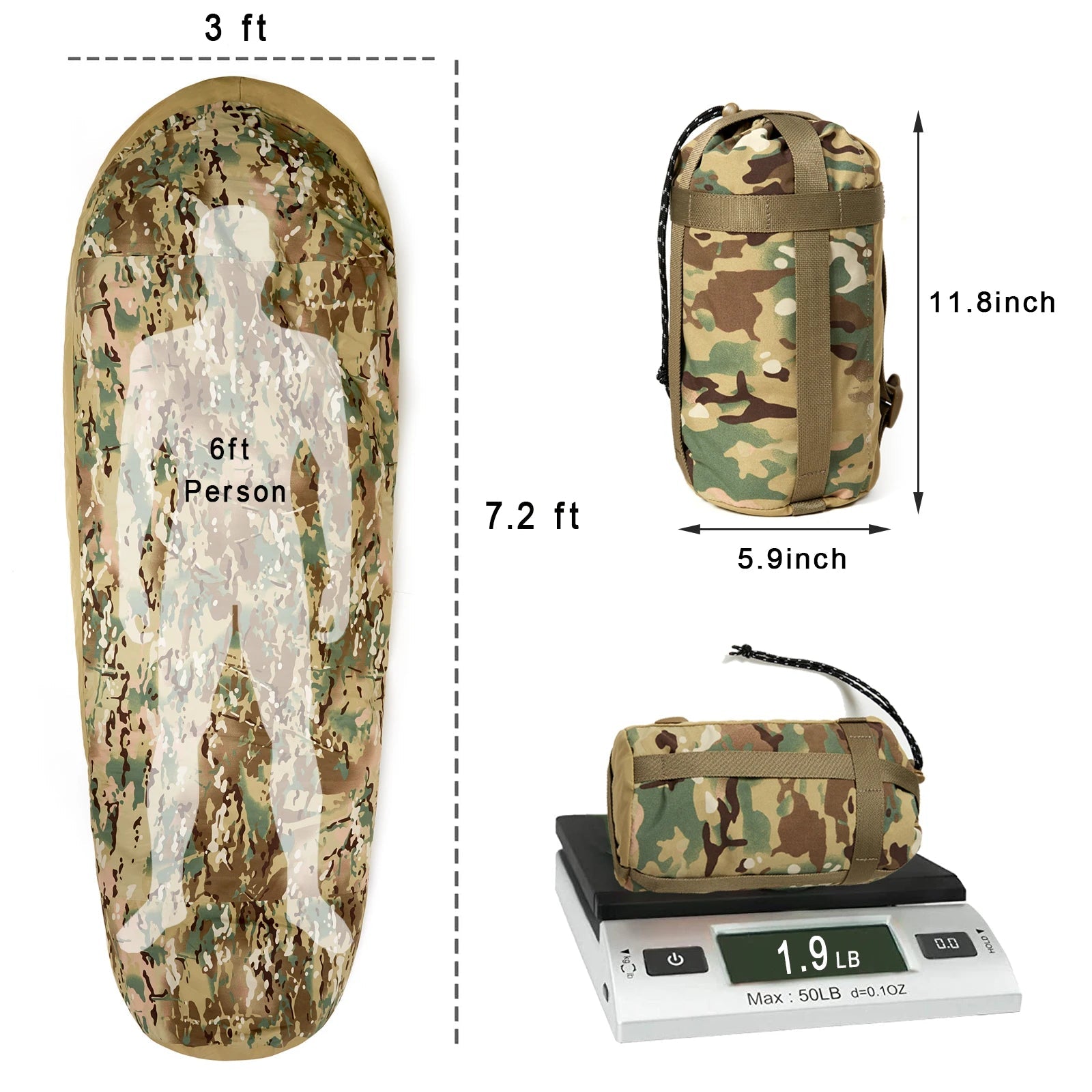 Bivy Cover Sack for Military Army Modular Sleeping System, Waterproof Outer Shell for Sleeping Bag, Minimalist Stealth Shelter Trekker Essentials